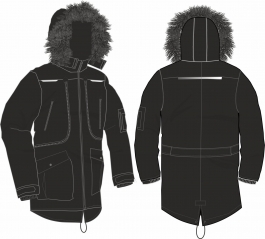 Куртка зимняя с втачным утепленным капюшоном